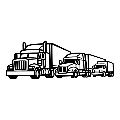Truck Convoy Outline - Vector Graphics - Digital File Digital My Custom Designs PDF