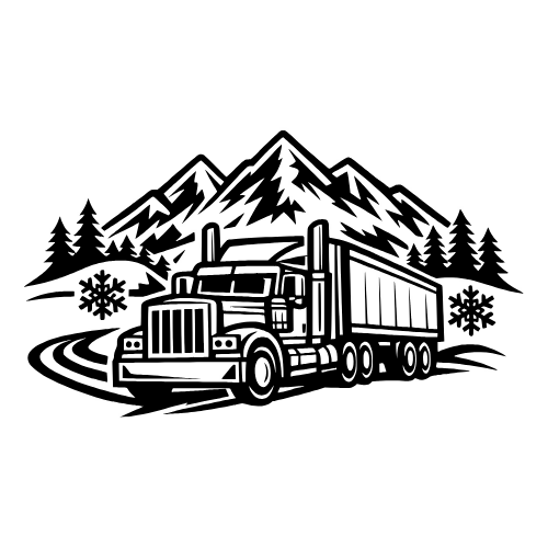 Snowy Mountain Trucking - Vector Graphics - Digital File Digital My Custom Designs PDF