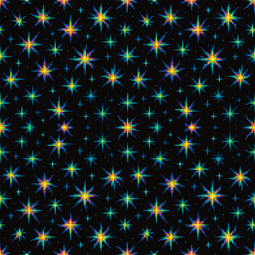 Technology and Digital - Pixelated Energy Bursts With Shifting Rainbow Glow - Pattern - Digital File