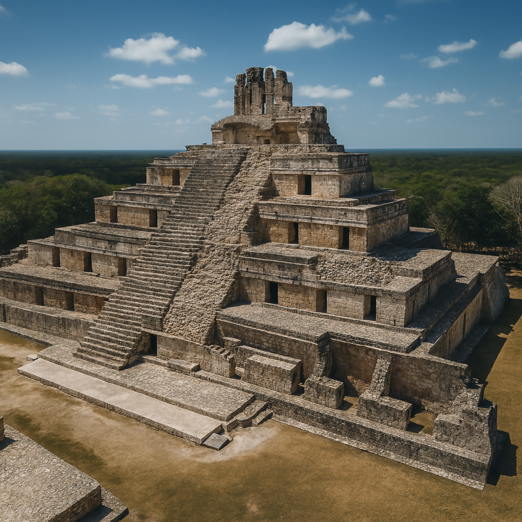 Edzná Archaeological Zone (Zona Arqueológica de Edzná) - Campeche Mexico - Rendered - Digital File Digital My Custom Designs PDF