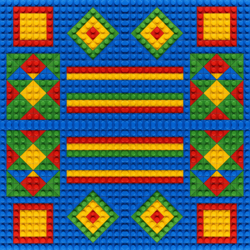 Kids and Playful - Bright Toy Blocks Forming Geometric Mosaics - Pattern - Digital File Digital My Custom Designs PDF