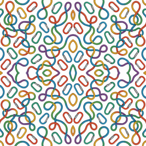 Sports and Active Lifestyle - Rainbow Climbing Ropes And Carabiners - Pattern - Digital File