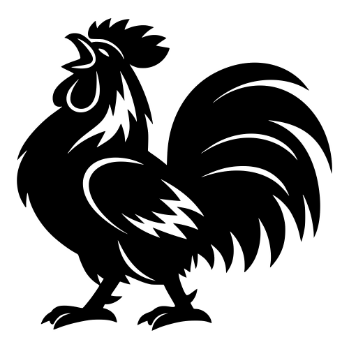 Crowing Rooster Silhouette - Vector Graphics - Digital File Digital My Custom Designs PDF