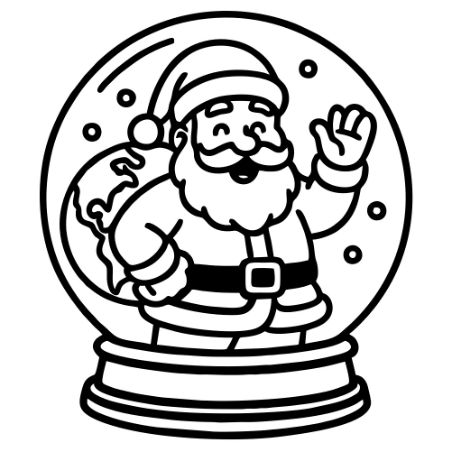 Santa Globe Sketch - Digital File - XCS Friendly Digital My Custom Designs PDF