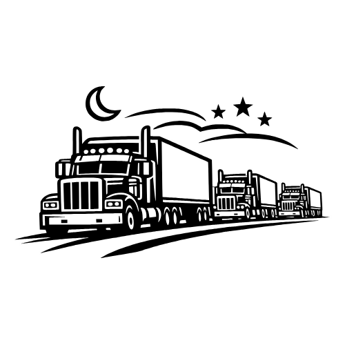 Truck Convoy at Night - Vector Graphics - Digital File Digital My Custom Designs PDF