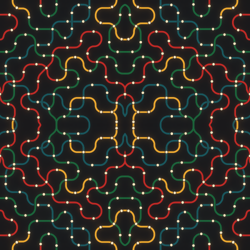 Industrial and Urban - Subway Map Loops With Glowing Stations - Pattern - Digital File Digital My Custom Designs PDF