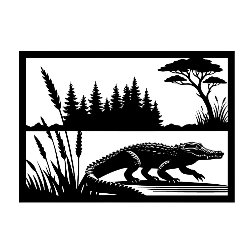 Split frame Alligator - Wall / Home Decor - Digital File Digital My Custom Designs ZIP File