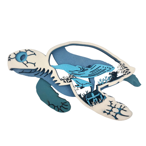 Sea Turtle - Layered Nature Design - Digital File Digital My Custom Designs Size