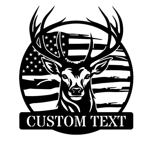 Buck American Flag - Wall Home Decor - Digital File Digital My Custom Designs ZIP File