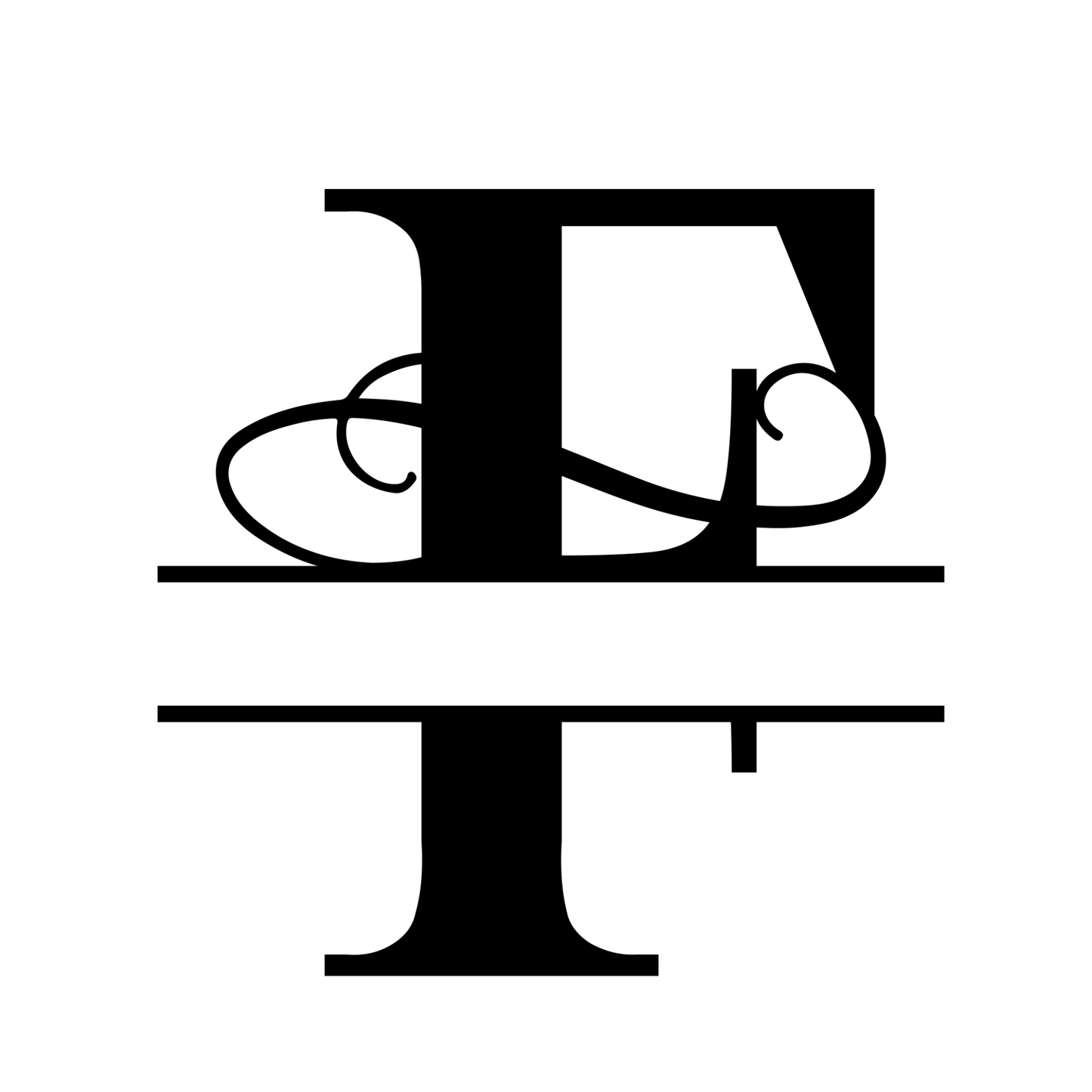 F - Monogram Vines Ornamental - Digital File Digital My Custom Designs ZIP File