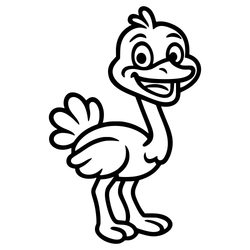 Cartoon Ostritch Smiling - Digital File - XCS Friendly Digital My Custom Designs PDF