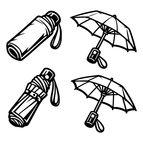 Compact Travel Umbrellas - Vector Graphics - Digital File Digital My Custom Designs PDF
