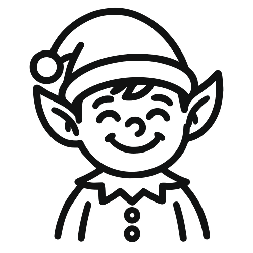 Cartoon Elf Smiling - Digital File - XCS Friendly Digital My Custom Designs PDF