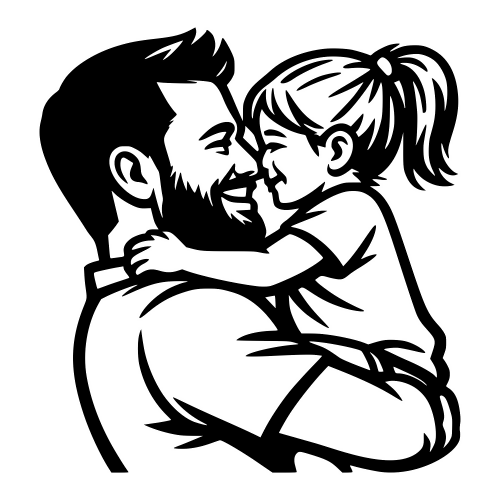 Dad with Daughter - Vector Graphics - Digital File Digital My Custom Designs PDF
