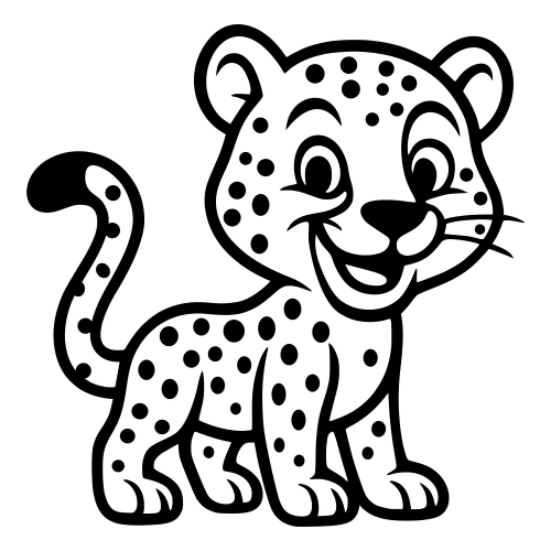 Cartoon Cheetah Smiling - Digital File - XCS Friendly Digital My Custom Designs PDF