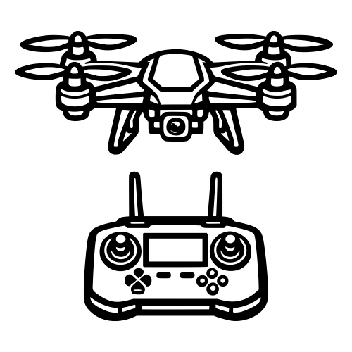 Drone and Control Illustration - Vector Graphics - Digital File Digital My Custom Designs PDF