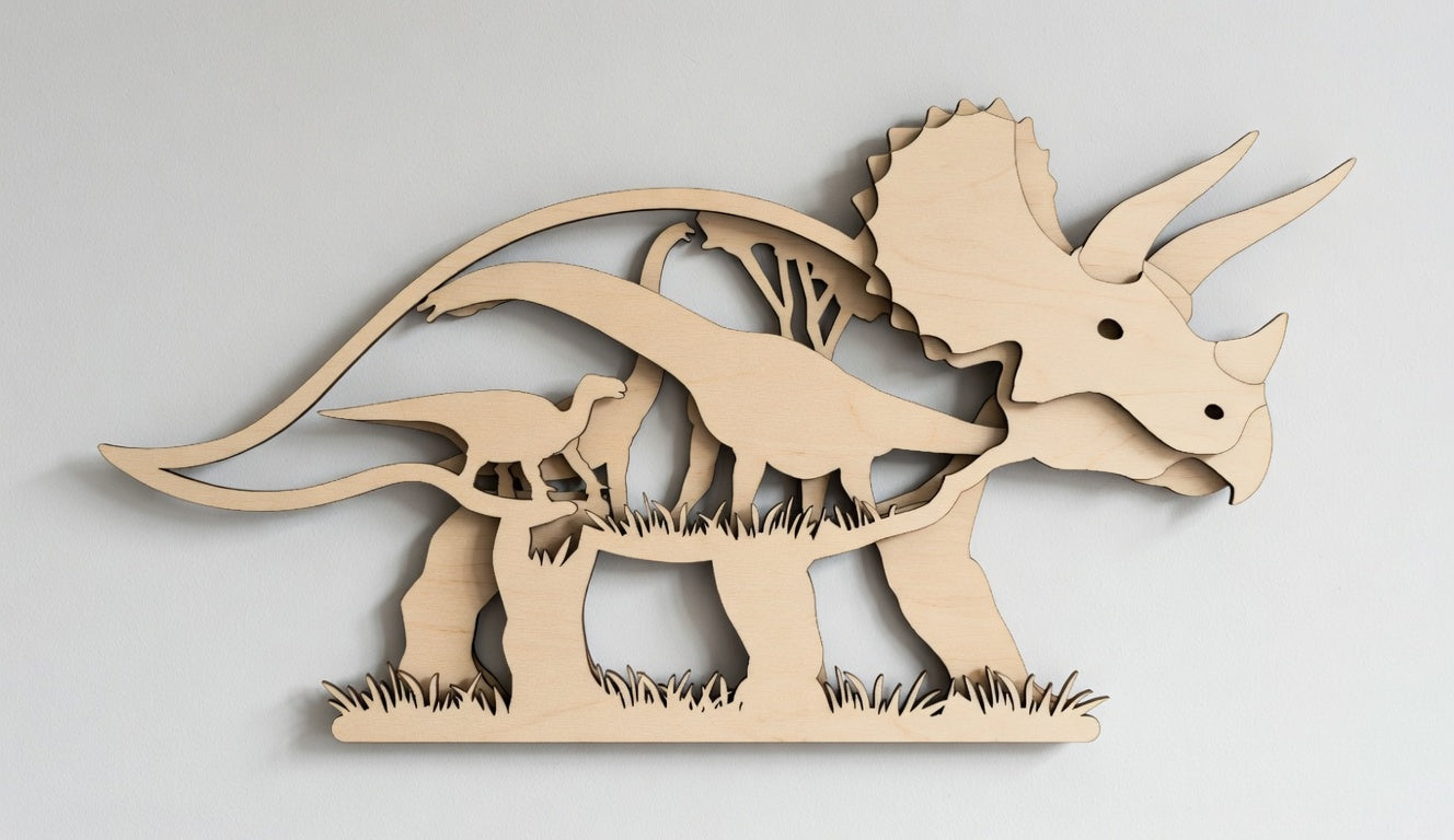 Triceratops - Layered Nature Design - Dinosaur - Digital File Digital My Custom Designs