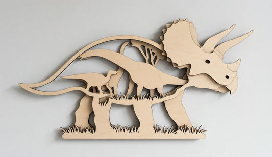 Triceratops - Layered Nature Design - Dinosaur - Digital File Digital My Custom Designs