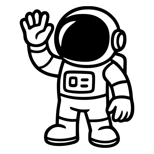 Cartoon Astronaut Waving - Digital File - XCS Friendly Digital My Custom Designs PDF