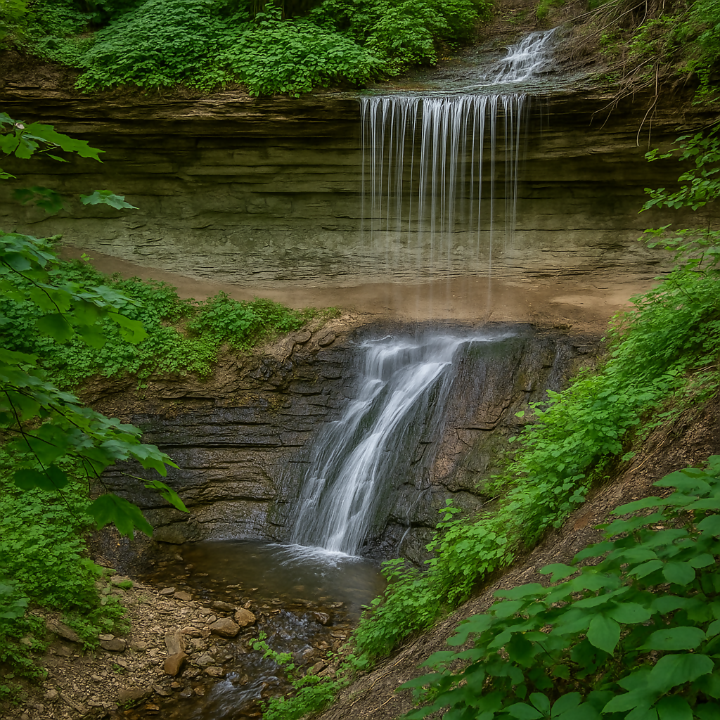 Bridal Veil Falls - Pikes Peak State Park - Iowa United States - Rendered - Digital File Digital My Custom Designs PDF