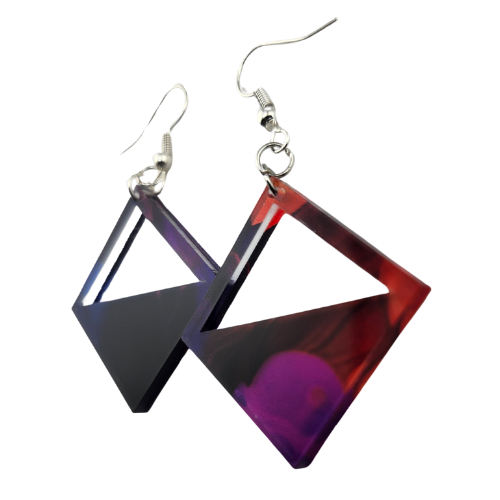 Hyper Triangle Color Splash Translucent Earrings