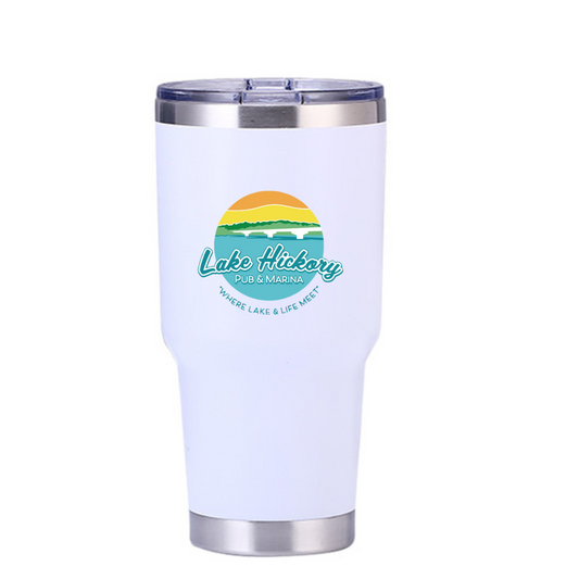 Lake Hickory 30oz Custom Tumbler Tumbler My Custom Designs White