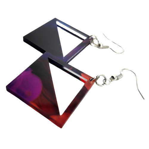 Hyper Triangle Color Splash Translucent Earrings