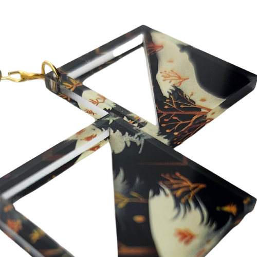 Hyper Triangle Winter Woods Earrings