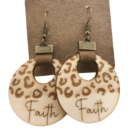 Leopard Engraved Custom Design Earrings