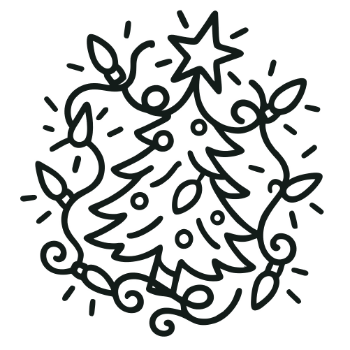 Tree Lights Outline - Digital File - XCS Friendly Digital My Custom Designs PDF