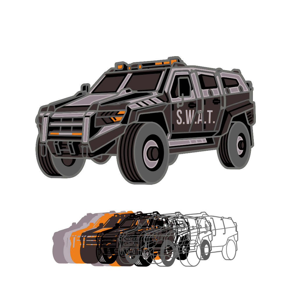 Swat Vehicle - Vehicle - Layered Line Design - Digital File Digital My Custom Designs ZIP File