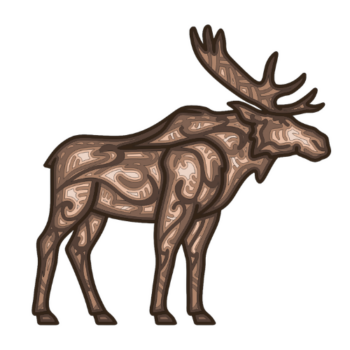 Line Design Moose - Layered Wall Home Decor - Digital File Digital My Custom Designs ZIP File