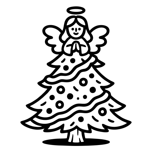 Tree with Angel Topper - Digital File - XCS Friendly Digital My Custom Designs PDF