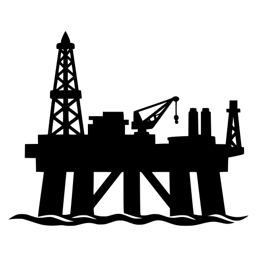 Oil rig Silhouette Offshore - Vector Graphic - Digital File Digital My Custom Designs PDF