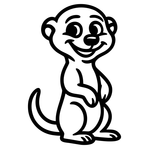 Cartoon Meerkat Smiling - Digital File - XCS Friendly Digital My Custom Designs PDF