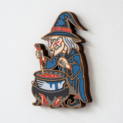 Cauldron Witch - Layered Line Design - Digital File