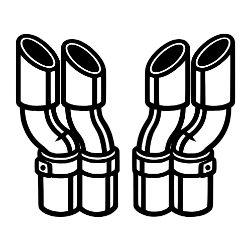 Dual Stack Exhaust Pipes Outline - Vector Graphics - Digital File Digital My Custom Designs PDF