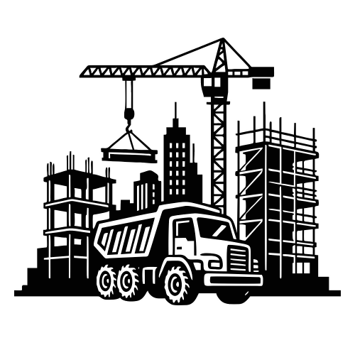 Construction Site Skyline - Vector Graphics - Digital File Digital My Custom Designs PDF