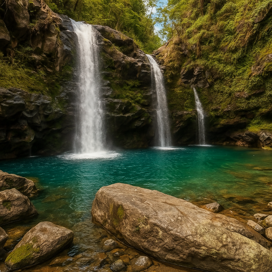 Upper Waikani Falls (Three Bears Falls) - Road to Hana (Maui) - Rendered - Digital File Digital My Custom Designs PDF