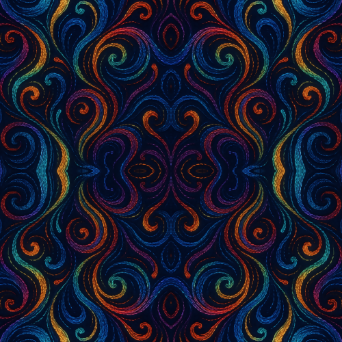 Luxury and Ornamental - Abstract Silk Embroidery With Glowing Threads - Pattern - Digital File Digital My Custom Designs PDF