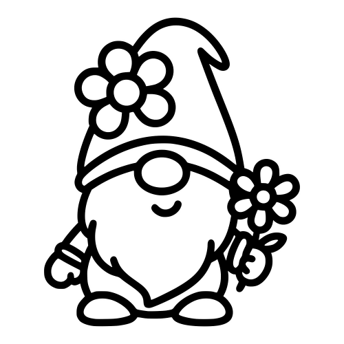 Cartoon Flower Gnome - Digital File - XCS Friendly Digital My Custom Designs PDF
