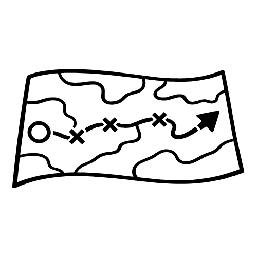 Map with Route Marked - Vector Graphics - Digital File Digital My Custom Designs PDF