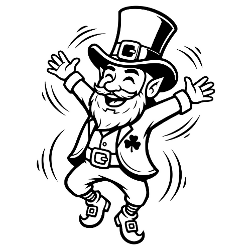 Cartoon Leprechaun Dancing - Digital File - XCS Friendly Digital My Custom Designs PDF
