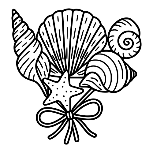 Seashell Craft - Digital File - XCS Friendly Digital My Custom Designs PDF