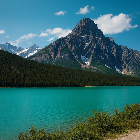 Mount Chephren and Waterfowl Lake - Banff National Park - Alberta Canada - Rendered - Digital File Digital My Custom Designs PDF