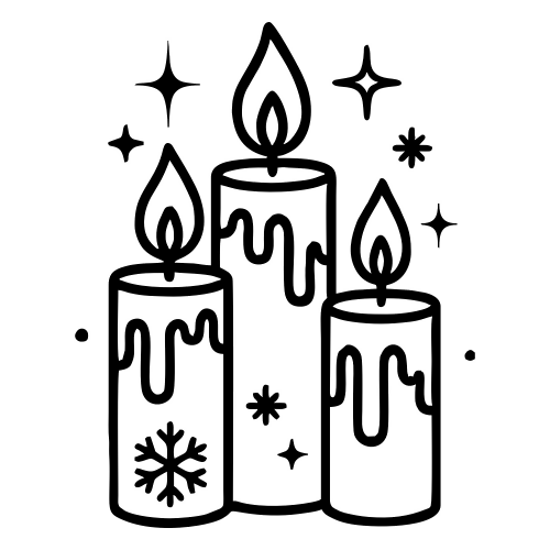 Candle Trio with Wax Drips - Digital File - XCS Friendly Digital My Custom Designs PDF