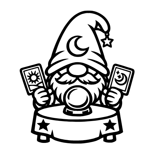Cartoon Tarot Gnome - Vector Graphics - Digital File Digital My Custom Designs PDF