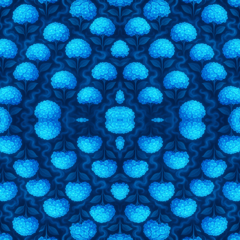 Floral and Botanical - Glow-In-The-Dark Hydrangeas - Pattern - Digital File Digital My Custom Designs PDF