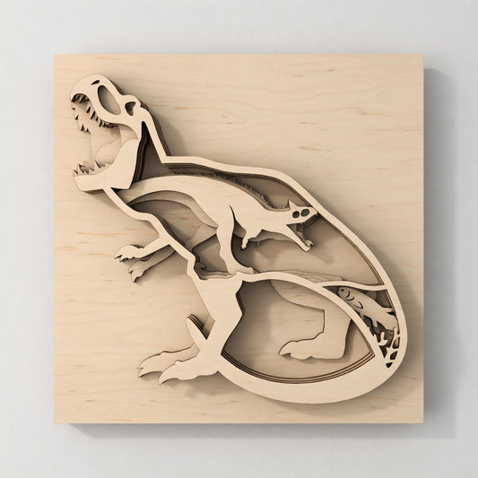 T - Rex - Layered Nature Design - Dinosaur - Digital File Digital My Custom Designs