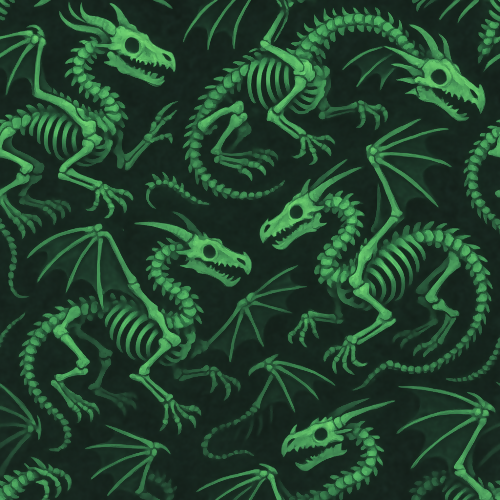 Fantasy and Myth - Ancient Dragon Skeletons With Luminescent Bones - Pattern - Digital File Digital My Custom Designs PDF
